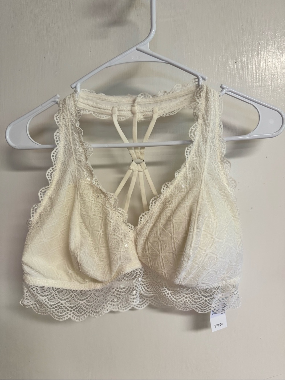 Maurices Cream Lace Bralette with Strappy Back
